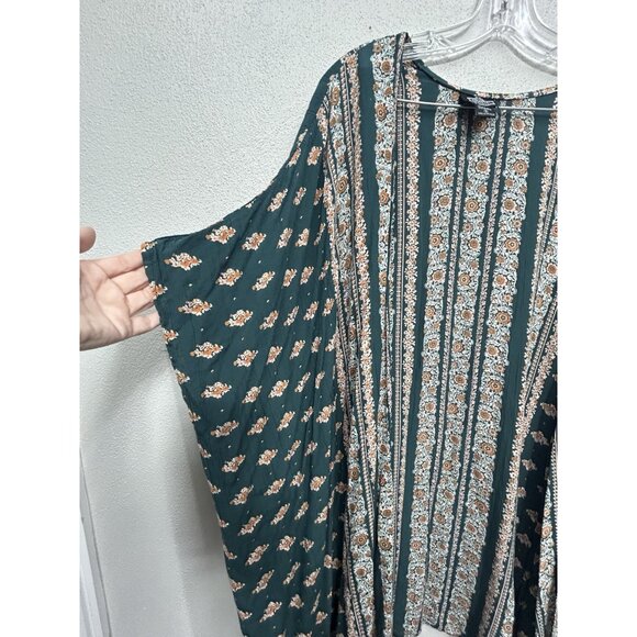 Angie Womens Floral Kimono Size Small Open Front Cover Up Boho Layering Beachy - Picture 7 of 9